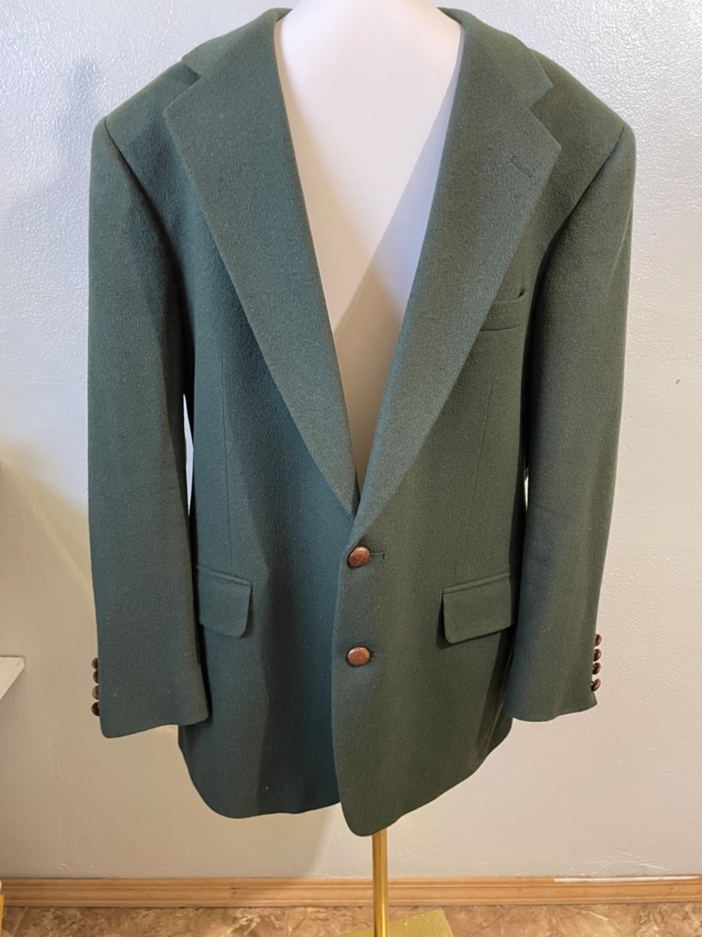 Polo University Club Ralph Lauren Camel Hair Sport Blazer Green Large Academia